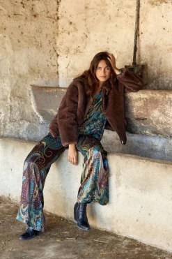 Vestes & Manteaux-Lauren Vidal VESTE COURTE EN FAUSSE FOURRURE LIO Cafe